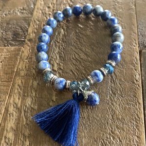 Blue mala bracelet